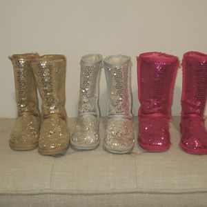 3 Sparkly Boots- Toddler Girl Size 10